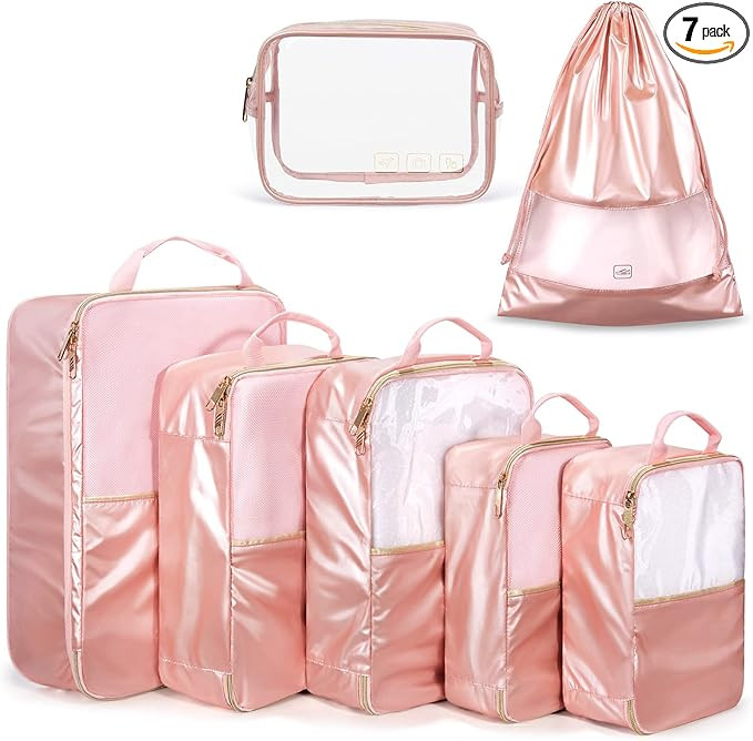 Compression Packing Cubes, LIGHT FLIGHT 7 Set Travel Cubes for Packing, Lightweight Suitcase Orga... | Amazon (US)