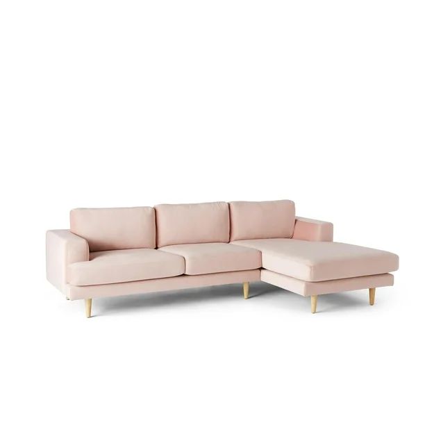 Pink Velvet Track Arm Sectional Sofa by Drew Barrymore Flower Home | Walmart (US)