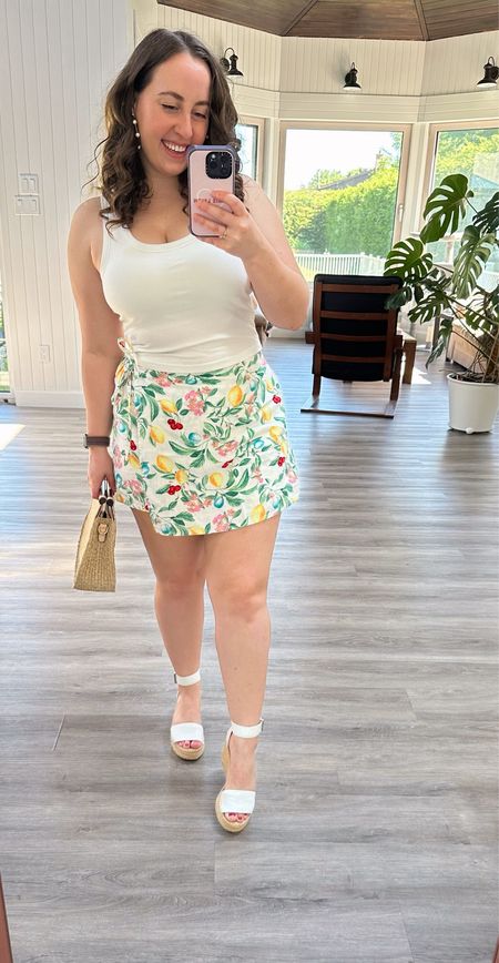Old Navy is seriously killing it this summer - when I first saw this skort I assumed it was from Abercrombie! It is a nice linen material short with an attached wrap skirt for the front. It also comes in solid colours, but I adore this lemon print! 🍋 

#LTKMidsize #LTKSeasonal #LTKSaleAlert