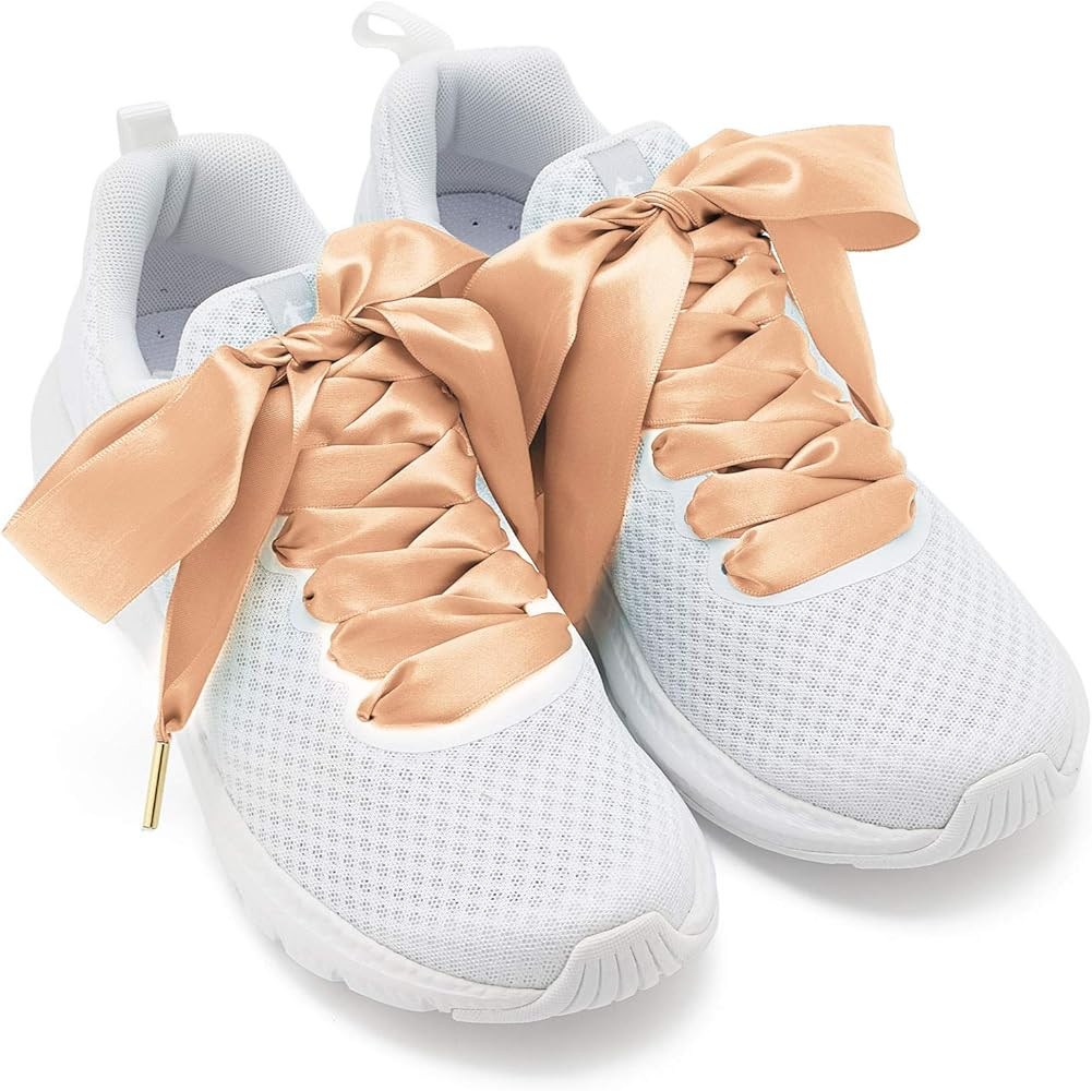 ZOOEASS Women Fashion Satin Ribbon Shoelaces Ideal for Converse Nike Addidas Puma | Amazon (US)