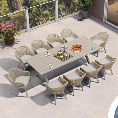 Rectangular 10 - Person 98.42'' L Outdoor Restaurant Dining Set | Wayfair North America