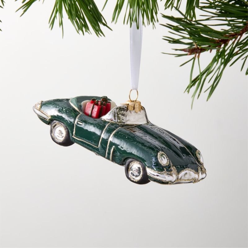 Monte Green Hand Painted Car Christmas Tree Ornament | CB2 | CB2