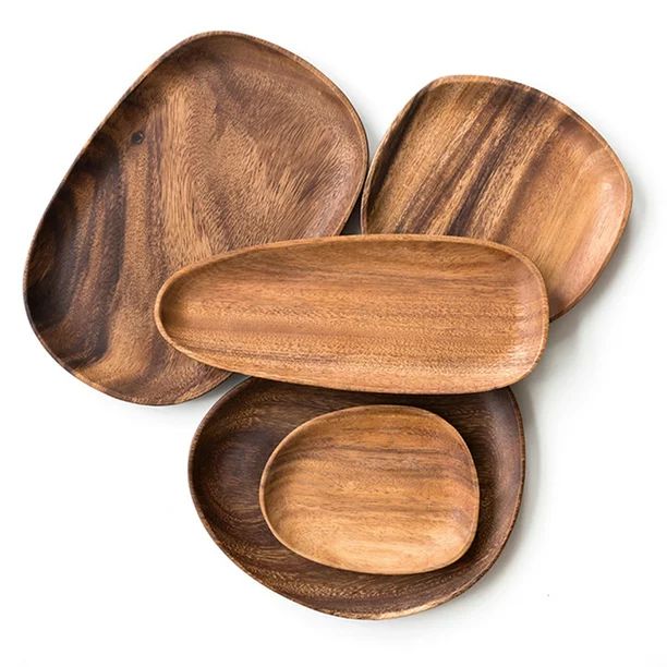 Windfall Natural Acacia Wood Tray, Wooden Cheese Plate, For Serving, Handcrafted Wooden Dish Set,... | Walmart (US)