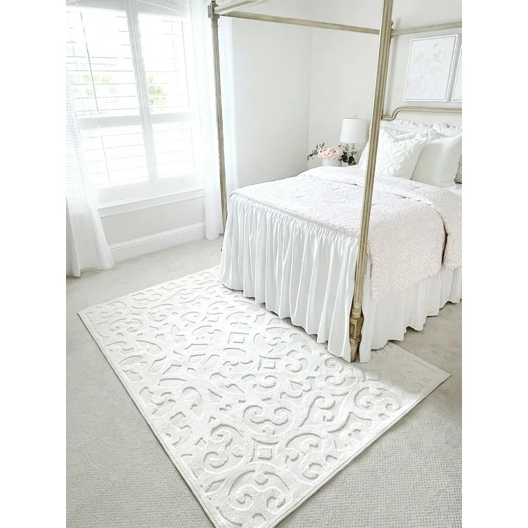 My Texas House Irongate 4'11" X 7' Natural Damask Outdoor Rug | Walmart (US)