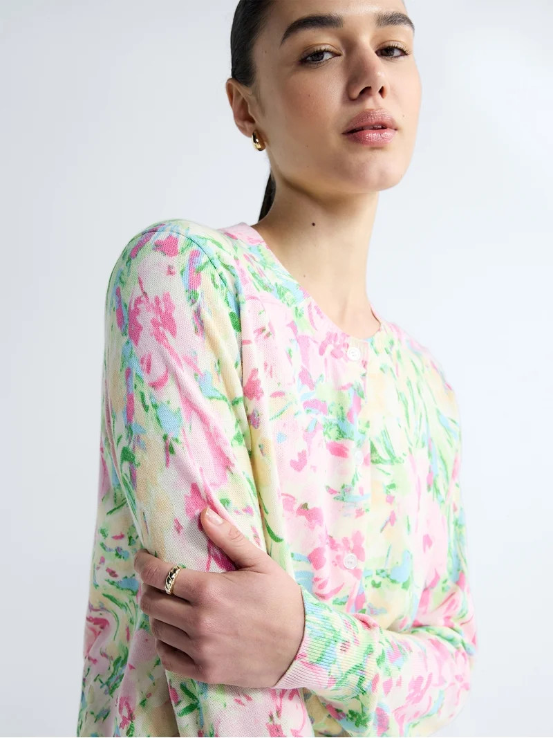 Free Assembly Women's Long Sleeve Classic Crew Cardigan, Sizes XS-XXL - Walmart.com | Walmart (US)