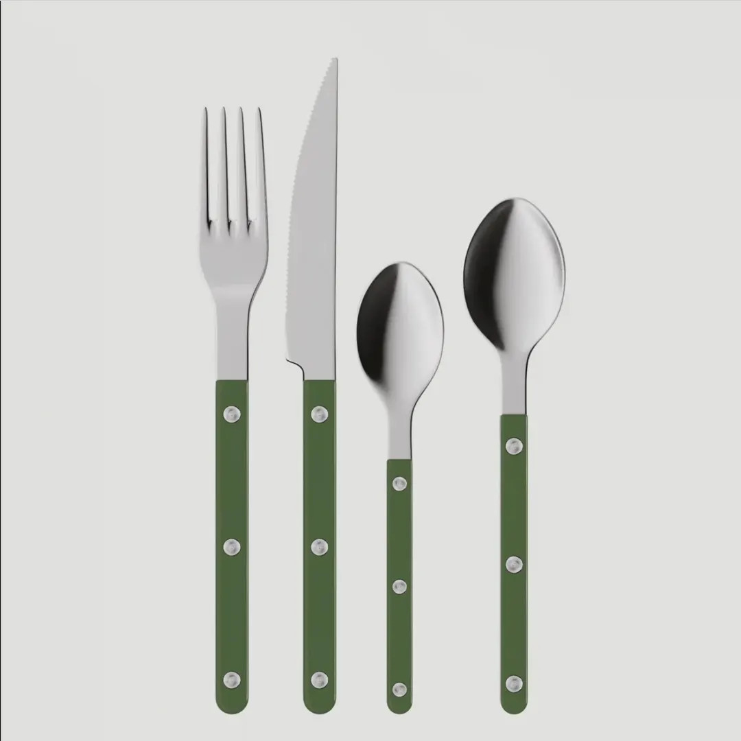 Bistro Style Flatware Set - 8-Piece Stainless Steel Cutlery (Forest Green) | Etsy (US)