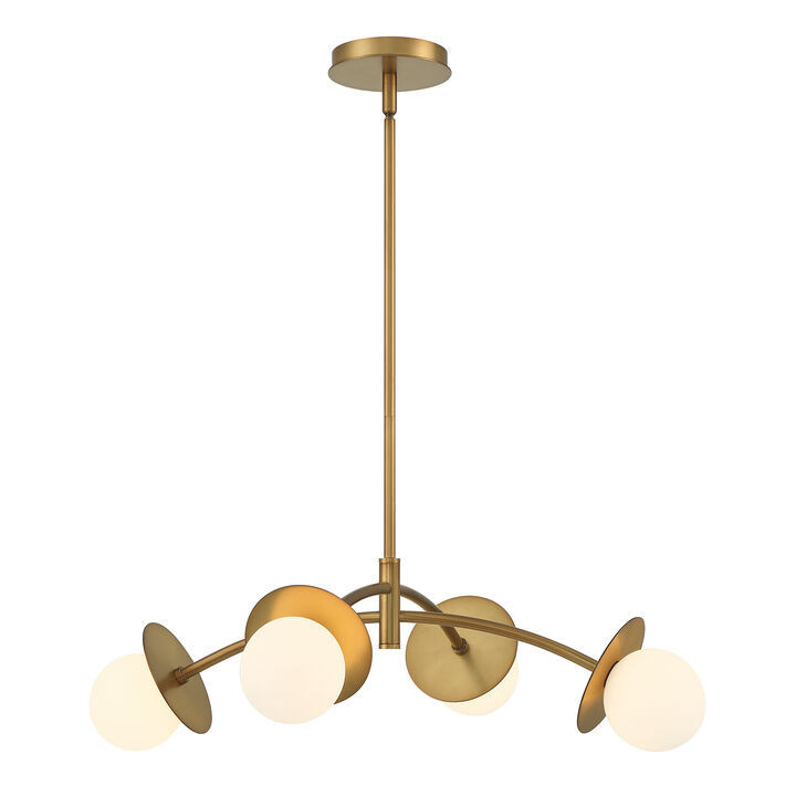 Levi 4-Globe LED Chandelier, Aged Brass | Lights.com