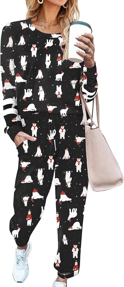 Ekouaer Sweatsuits Womens Loungewear Set Tracksuit Long Sleeve Pajamas Set | Amazon (US)