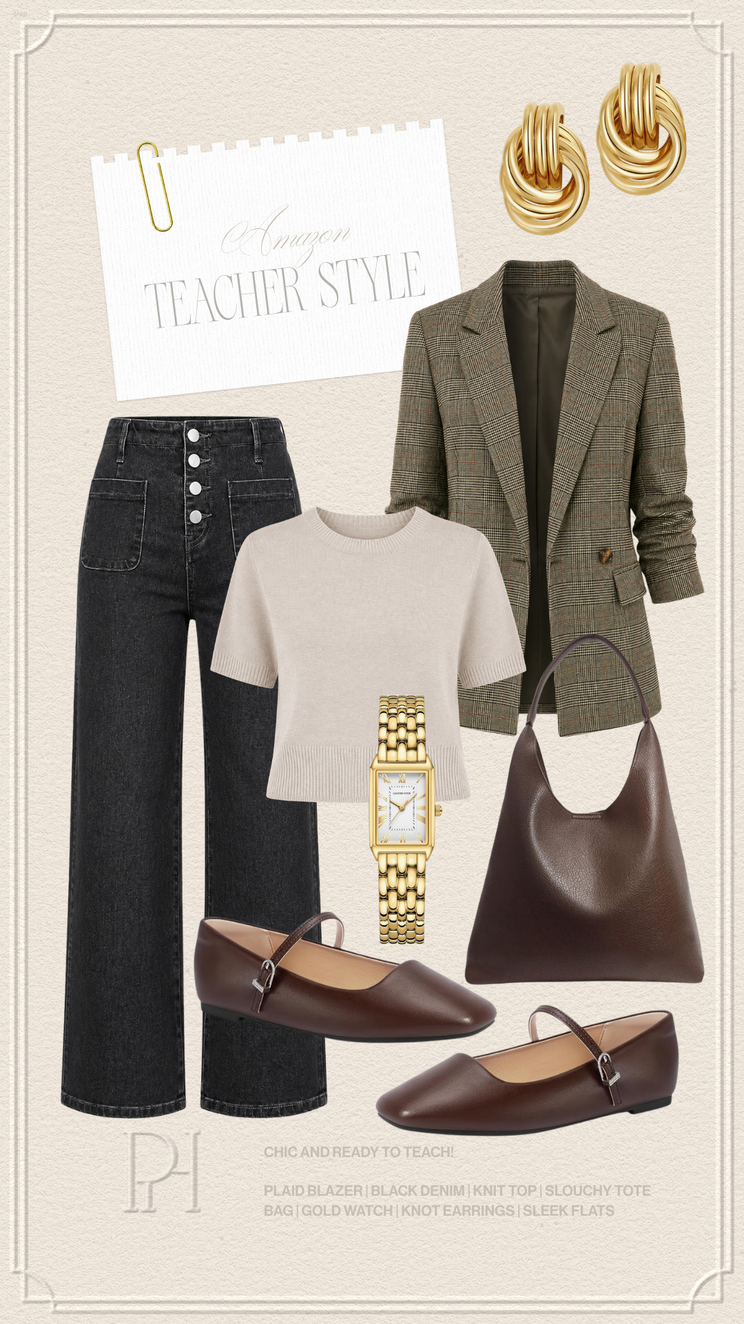 Amazon finds that are perfect for the teachers!

teacher outfit, teacher looks, teacher style, fall fashion, fall looks, fall style, fall outfit, plaid blazer, work wear, office looks, office outfit, black jeans, black denim, straight leg jeans, straight leg denim, knit top, gold earrings, gold earrings, gold watch, brown accessories, chocolate brown, brown flats, brown handbag, slouchy tote bag, faux leather handbag, neutral style, neutral fashion, back to school  

 #LTKgrwm #LTKootd #LTKWorkwear
