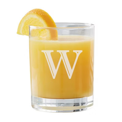 Personalization Mall Classic Celebrations Etched Letter Short Drinking Glass, 14 oz, W | Target