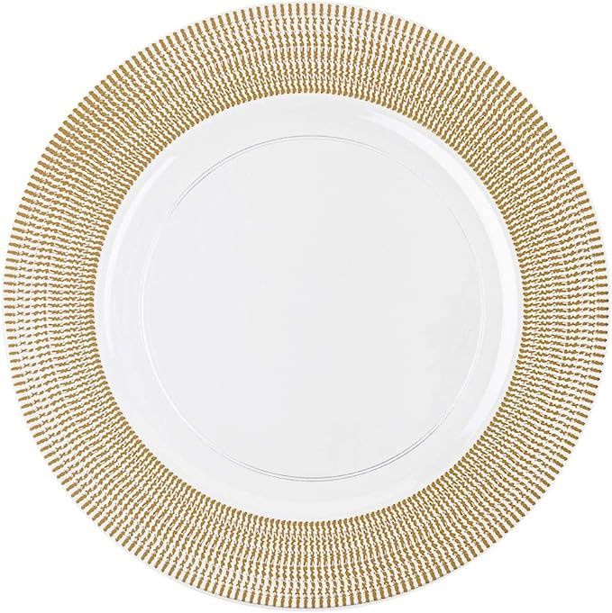 Plastic Charger Plates - 13" | Clear, Gold Textured | Extra Large - 4 Count(Pack of 1) | Amazon (US)