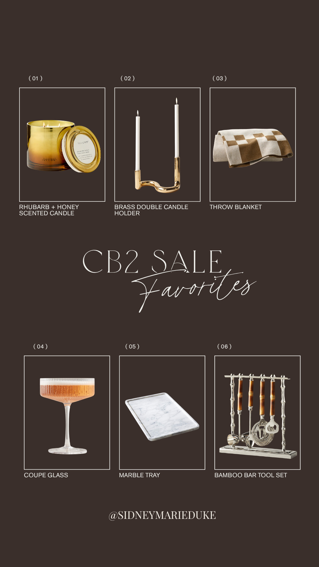 UP TO 30% OFF CB2 MARCH SALE🤎

Here are some of my favorite home finds from the sale going on right now!! :)



Spring 2026, kitchen, bar, serving tray, throw blankets, taper candle holder, coupe glasses, glassware, scented candle, sidneymarieduke 

 #LTKSeasonal #LTKHome #LTKSaleAlert