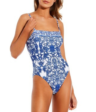Ornate Border One Piece Swimsuit | Dillard's