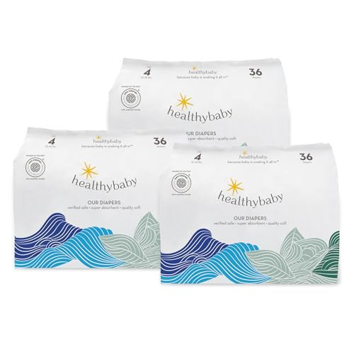 Our Diapers | EWG Verified Safe & Plant-Based Diapers | Leak Protection | Soft Organic Cotton Shell | Chlorine-Free Diaper for Sensitive Skin | Size 4 (22-32 lbs) 108 Count | Amazon (US)