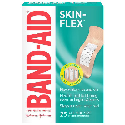 Band-Aid Skin-Flex Adhesive Bandages All One Size for Flexible, Long-Lasting Protection That Moves with You, Lightweight and Comfortable, 25 Count | Target