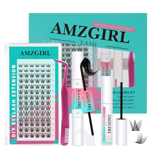 Lash Extension Kit Eyelash Clusters Individual Lashes Extensions Kits With Cluster Lashes Wispy,Lash Bond & Seal,Eyelashes Remover And Applicator at Home Lash Extensions Kit(Prism1,D-Mix8-16mm kit) | Amazon (US)