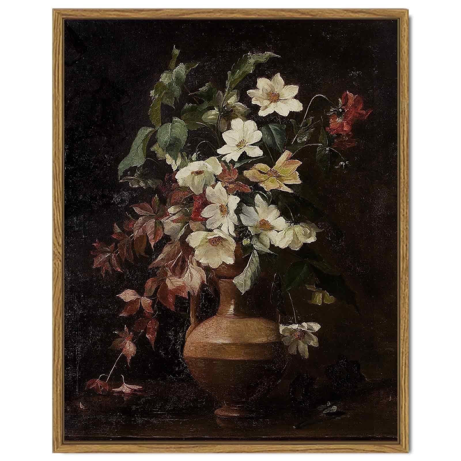 Drsoum Retro Floral Canvas Wall Vintage Flower Classical Painting 11x14in Room Decor for Hallway ... | Walmart (US)