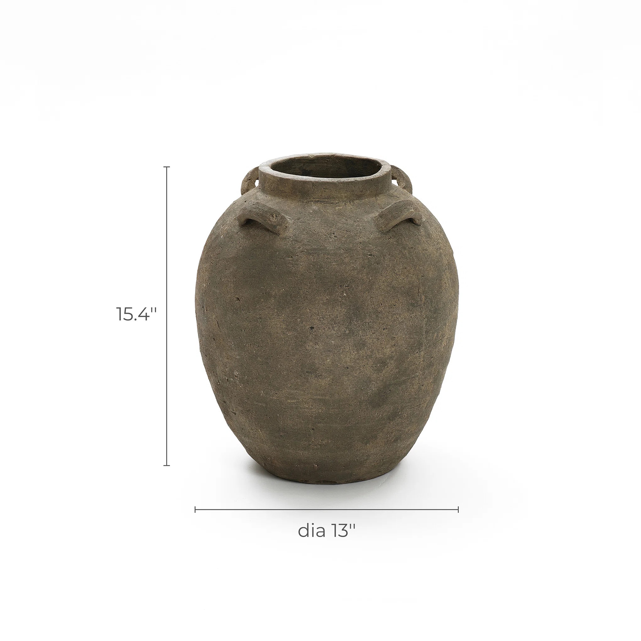 LuxenHome  Rustic Brown Terracotta Round 15.4-Inch Tall Vase & Reviews | Wayfair | Wayfair North America