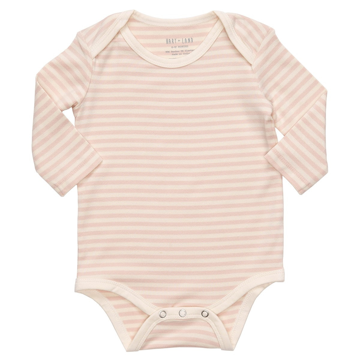 HART + LAND Baby/Toddler Bamboo Long Sleeve Lap Shoulder Bodysuit- Simple Stripe | The Tot