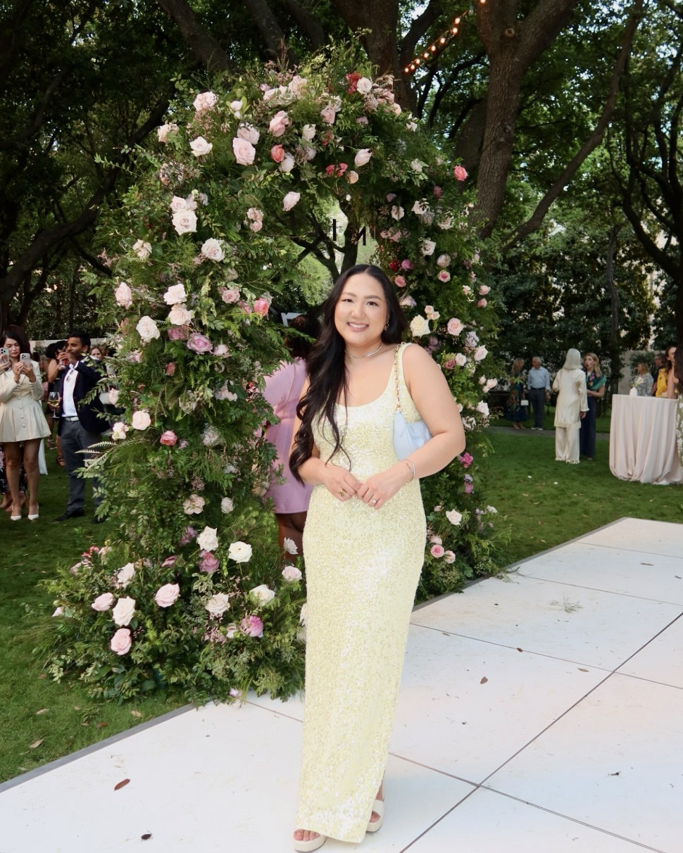 Garden Party look by @milly 💛 I’m usually a neutral girlie but yellow has grown on me a lot since last summer!! This sequin dress was a HIT and got so many compliments. A splurge but absolutely stunning and so comfy. This momma felt beautiful 6 months postpartum 🙏🏼✨ Such a great wedding guest dress for your next fancy wedding or gala! Use code FNF26 for 25% off!!

#LTKootd #LTKWedding #LTKdayinmylife
