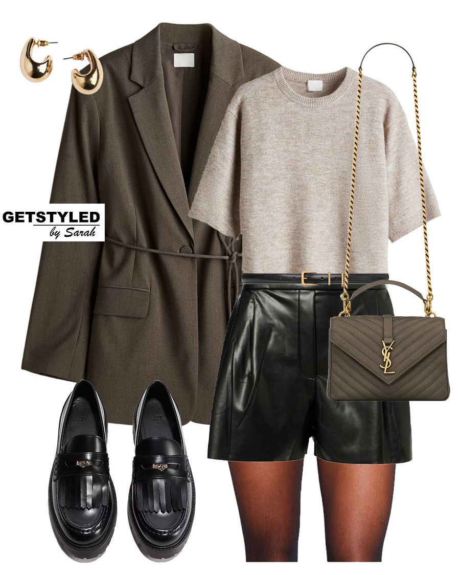Styling olive green for autumn 🫒

#olivegreen #loafers #blazer #shorts #leggings #fallfashion #autumnstyle #momjeans #adidas
Loafers, belted olive blazer, faux leather shorts, cashmere top, mom jeans, adidas sneakers, autumn style, fall winter fashionn 

#LTKstyletip #LTKshoes #LTKbag