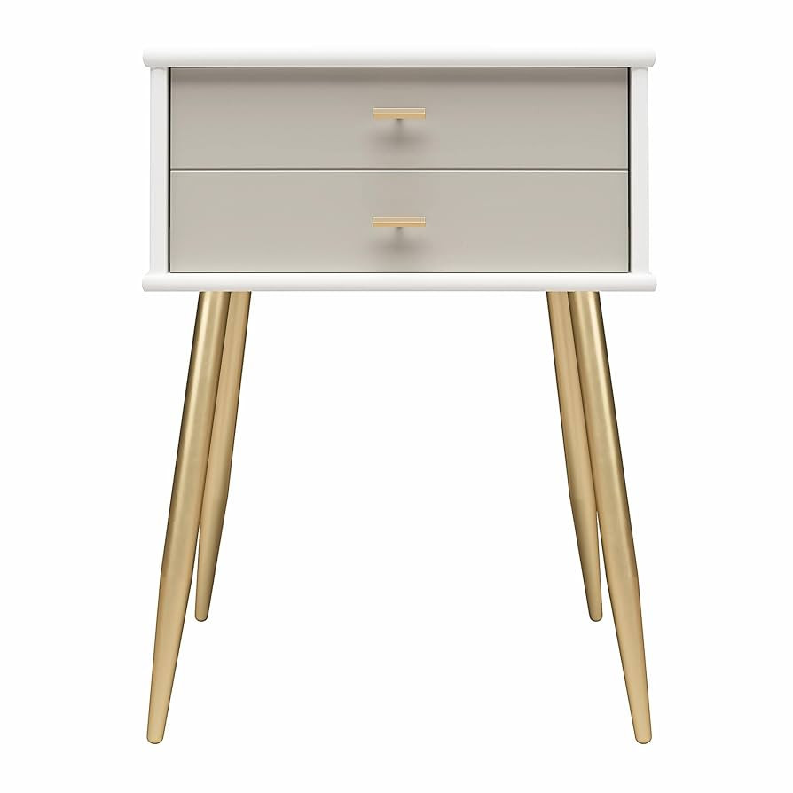 Little Seeds Valentina 1 Drawer Nightstand, White and Taupe | Amazon (US)