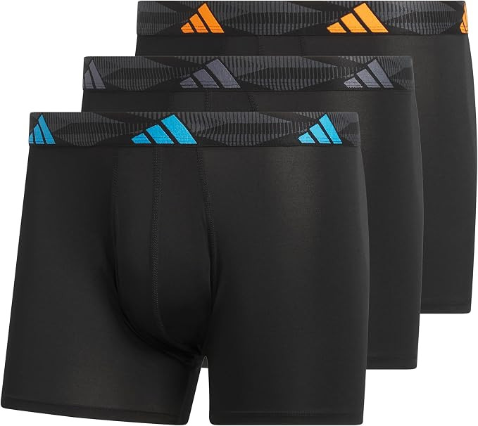 adidas Men's Microfiber Trunk Briefs (3-Pack) Performance Stretch Moisture-Wicking Underwear | Amazon (US)