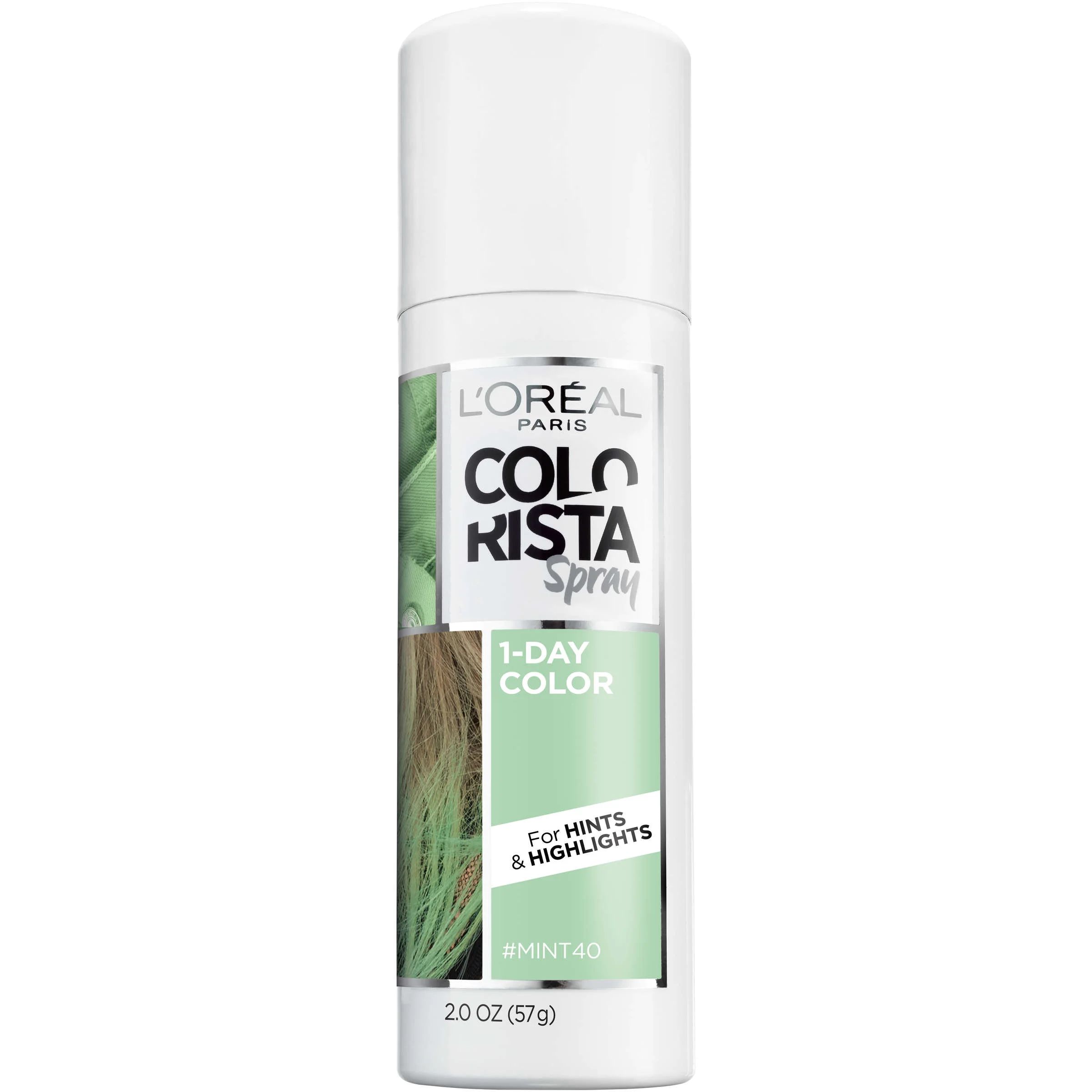 L'Oreal Paris Colorista Hair Makeup Temporary 1-Day Hair Color Spray, PASTEL MINT, 2 oz. | Walmart (US)