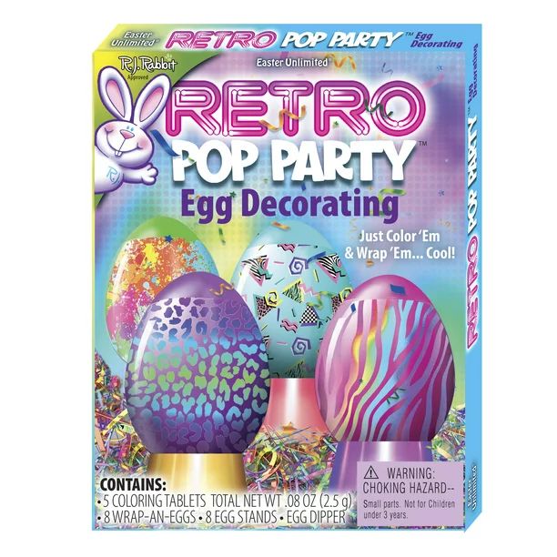 Easter Unlimited Retro Pop Party Dye Egg Decorating Kit Unisex, Adult 18-64, Multi-Color | Walmart (US)