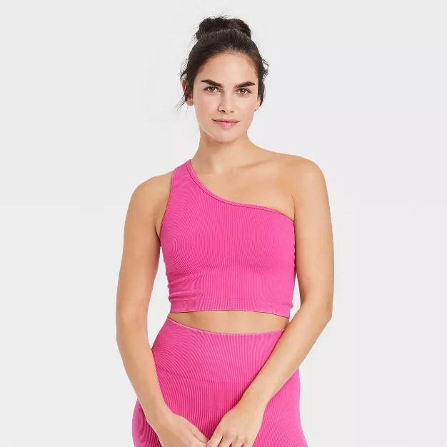Women's Ribbed Seamless One Shoulder Bra - JoyLab™ | Target