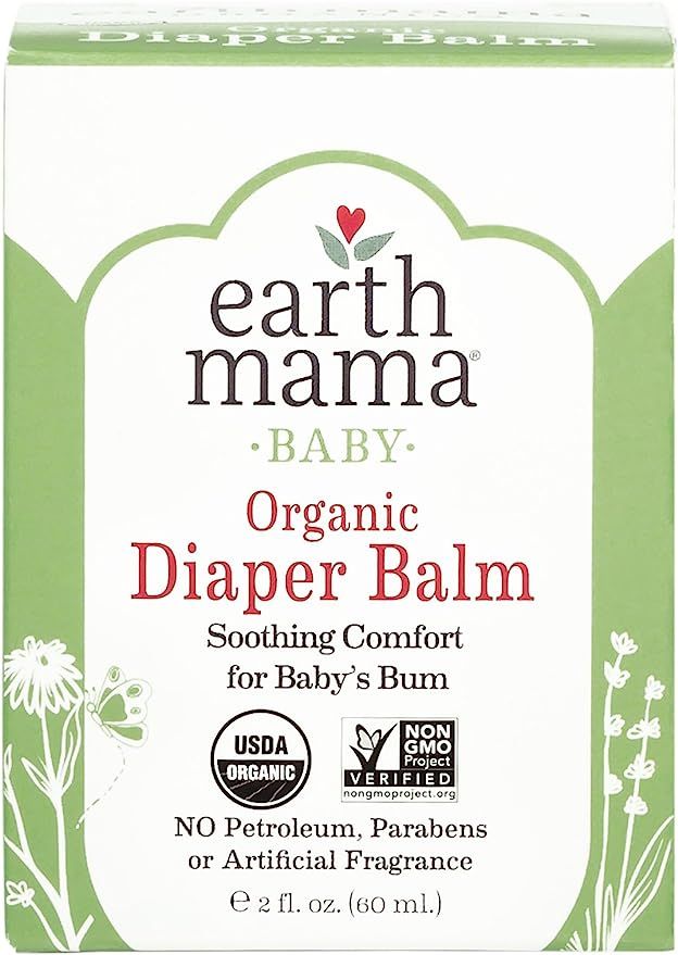 Organic Diaper Balm by Earth Mama | Safe Calendula Cream to Soothe and Protect Sensitive Skin, No... | Amazon (US)