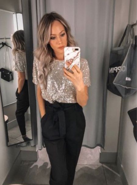 Sequin sparkle top with high waisted pants. Wearing true size in both. 

New Year’s Eve outfit, Christmas outfit, Christmas Eve outfit, sequin blouse, sequin top, High waisted pants, party outfit, holiday outfit, sparkle top, sparkly outfit 

#LTKparties #LTKHoliday #LTKSeasonal