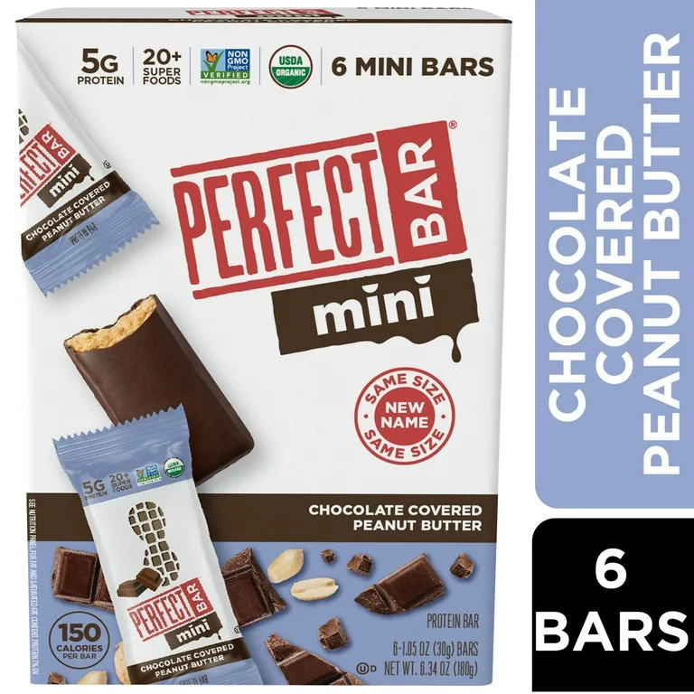 Perfect Bar Mini Gluten-Free Chocolate Covered Peanut Butter Protein Bar, 6 count, 1.05 oz | Walmart (US)