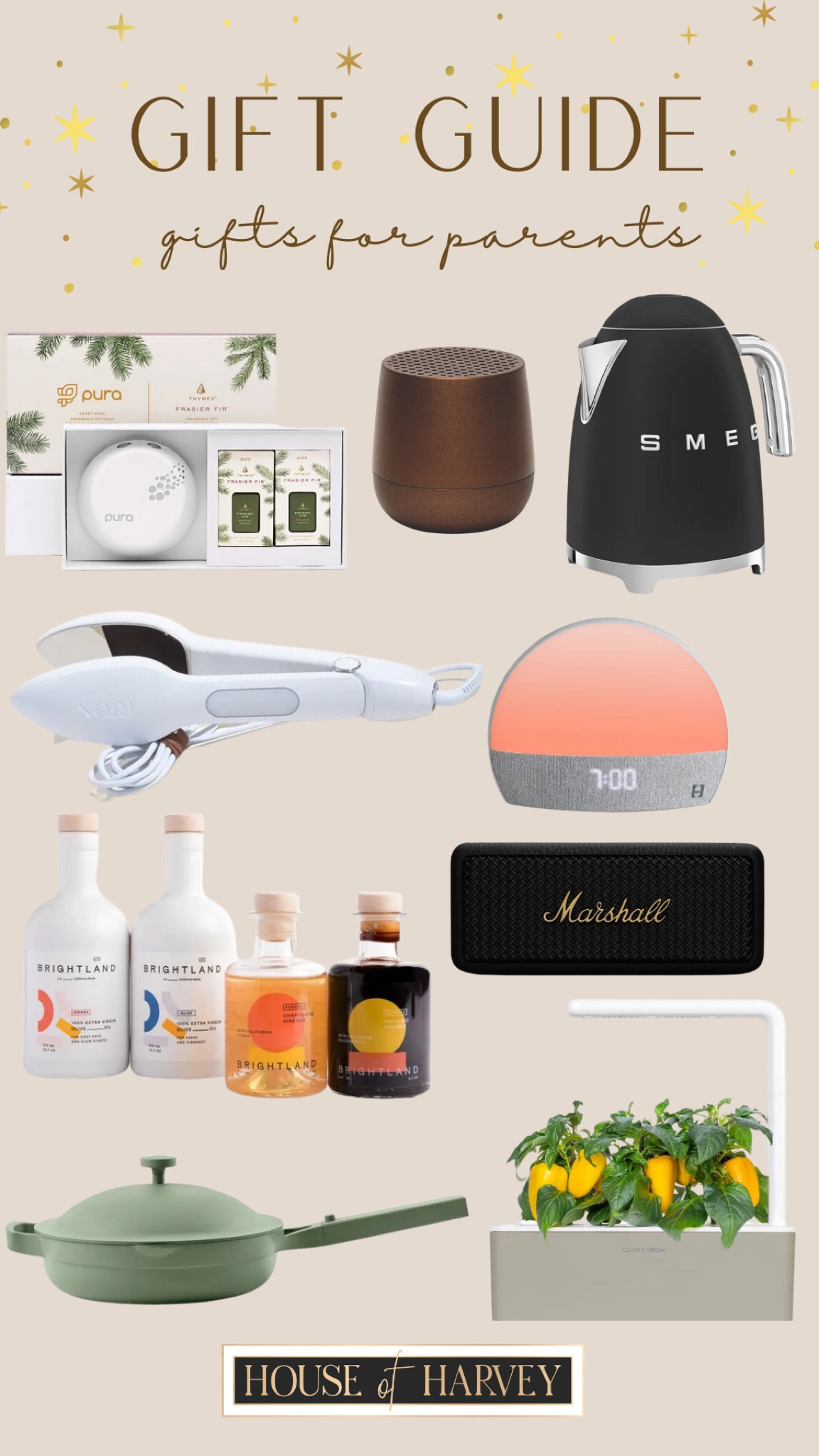 GIFT GUIDE 
for the parents! Or in-laws too! 

Gift guide, presents, holidays, candle, steamer, alarm clock, speaker, home product 

#LTKstyletip #LTKHoliday #LTKGiftGuide