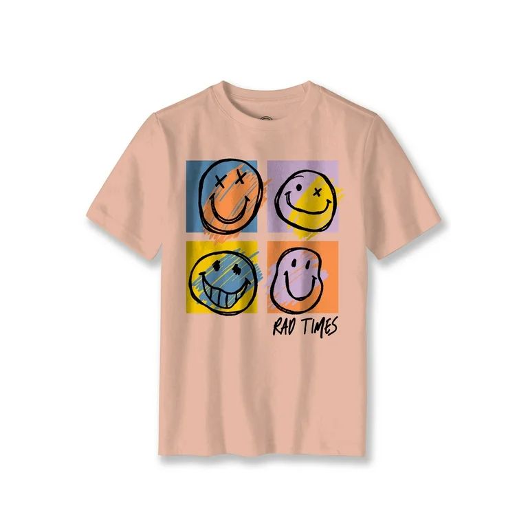 Wonder Nation Boys Rad Times Boxes, Crew Neck, Short Sleeve, Graphic T-Shirt, Sizes 4-18 | Walmart (US)