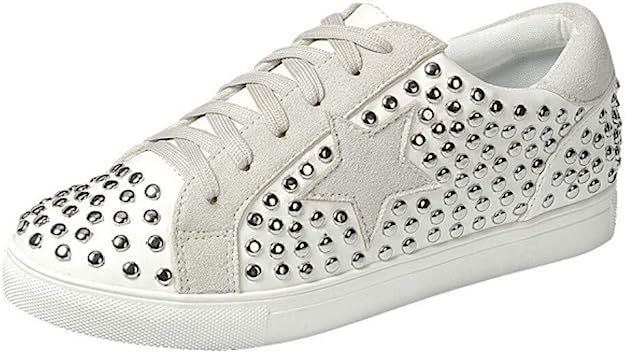 Forever Collection Womens Low Top Sneaker Star Lace Up | Amazon (US)