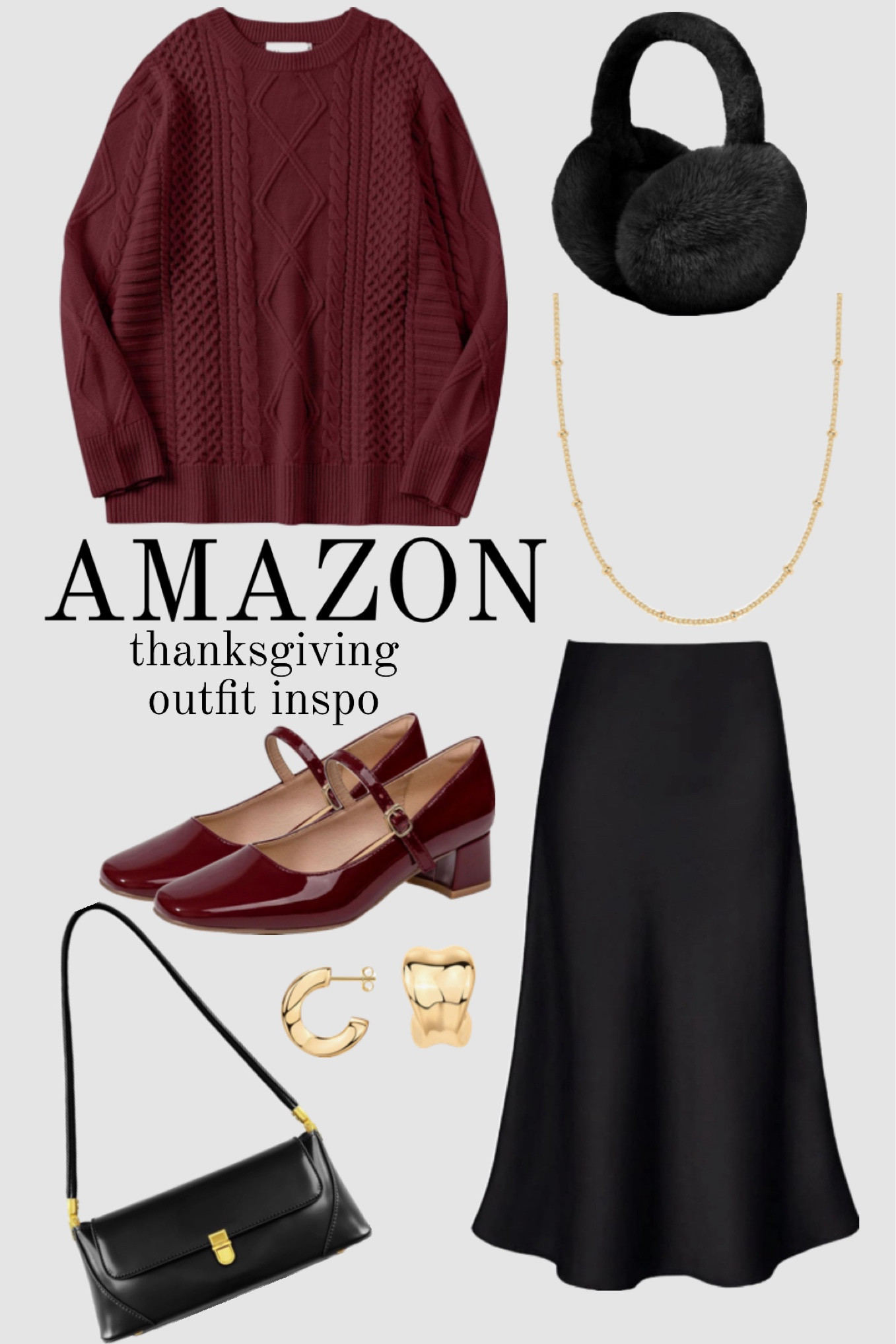 thanksgiving outfit inspo amazon, thanksgiving outfit, thanksgiving outfit women, fall outfits, fall fashion, burgundy shoes, fall shoes, fall skirt, sweater amazon, midi skirt, satin midi skirt, gold chunky jewelry, amazon gold jewelry, earmuffs, black shoulder bag, red sweater, red shoes, burgundy sweater, mary janes, trendy fall outfit



#LTKFindsUnder50 #LTKCyberWeek #LTKHoliday