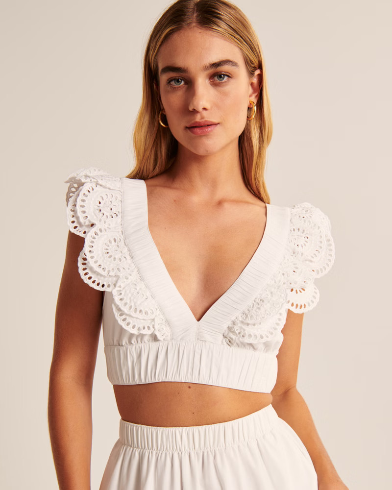 Eyelet Poplin Set Top | Abercrombie & Fitch (US)