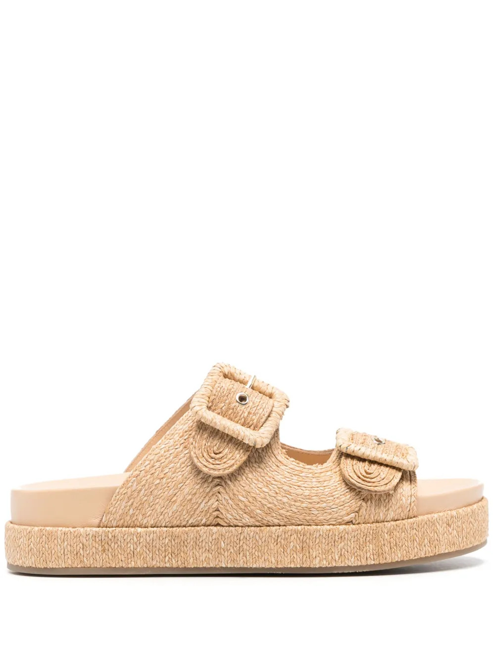 Aquazzura Vacanza Raffia Slides - Farfetch | Farfetch Global