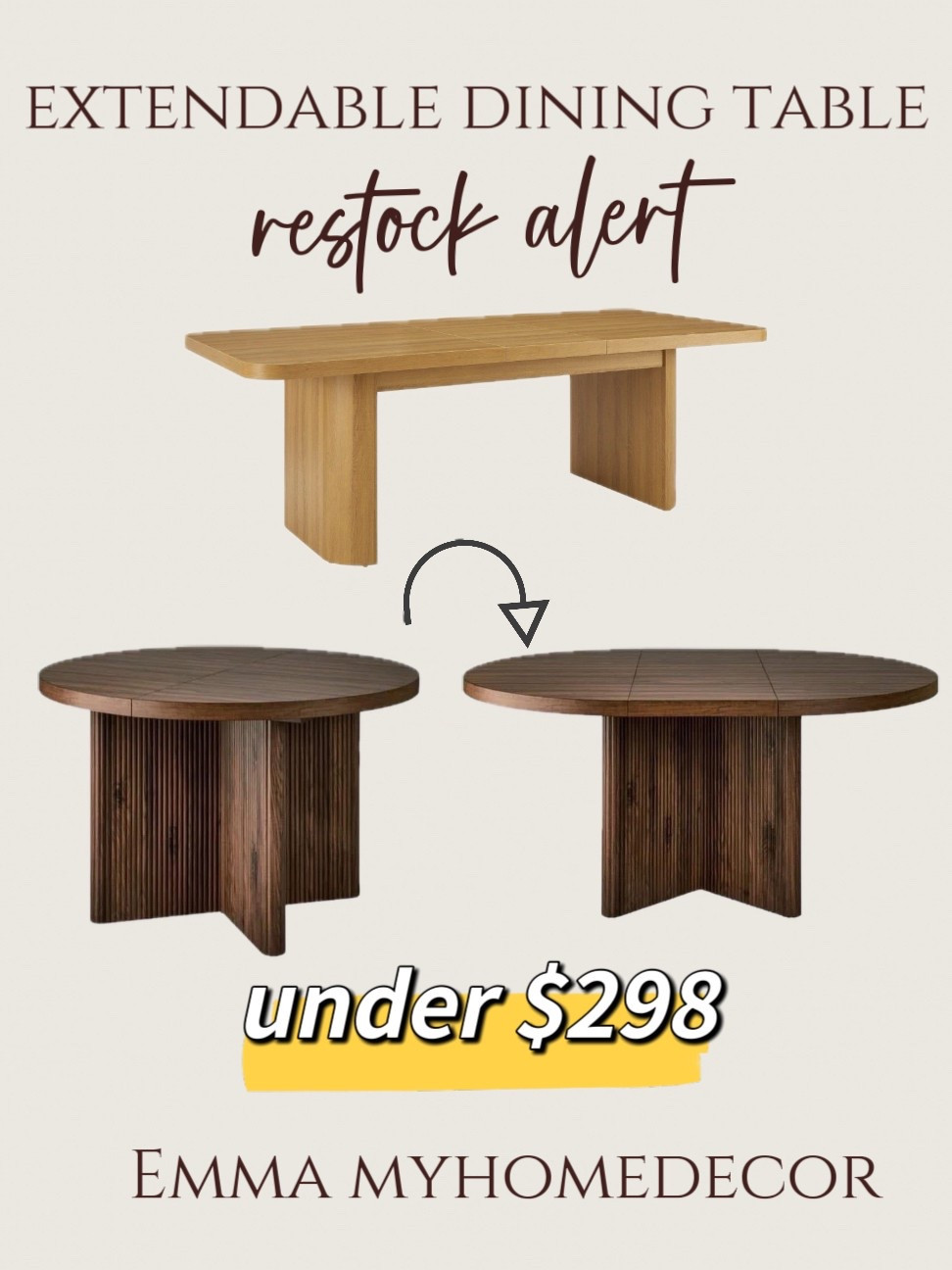 Deal of the day! They viral Walmart extendable dining table finally back in stock! So beautiful! Designer look for less! Runnn before it's gone.


可伸缩餐桌


#LTKHome #LTKSaleAlert #LTKFindsUnder100