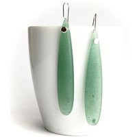 Simple Aventurine Teardrop Earrings in Sterling Silver, Green Earrings, ""Risa | Etsy (US)