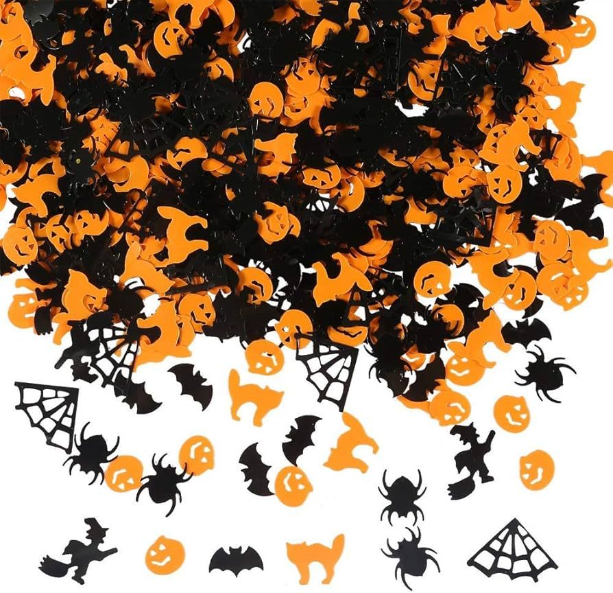 Halloween Party Table Scatter Confetti Sequins Pumpkin Witch Spider Web Bat Confetti Glitter Pail... | Amazon (US)