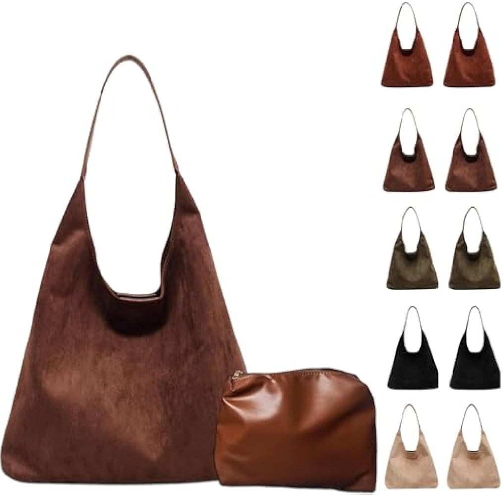 Brown Suede Tote Bag - Women's Shoulder Bag with Suede Tote Option | Amazon (US)