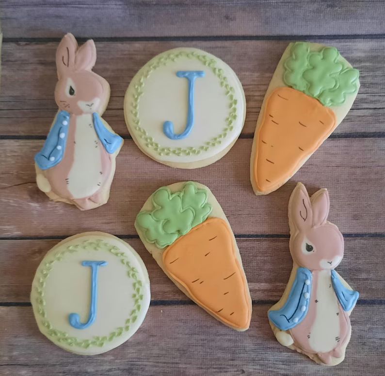 Peter Rabbit Inspired Personalized Baby Shower Sugar Cookies - Etsy | Etsy (US)