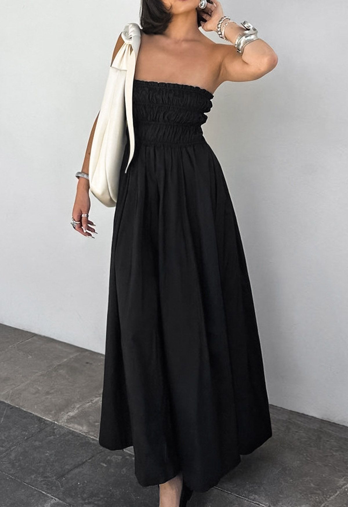 Instantly Chic Shirred Strapless Maxi Dress | Chicwish