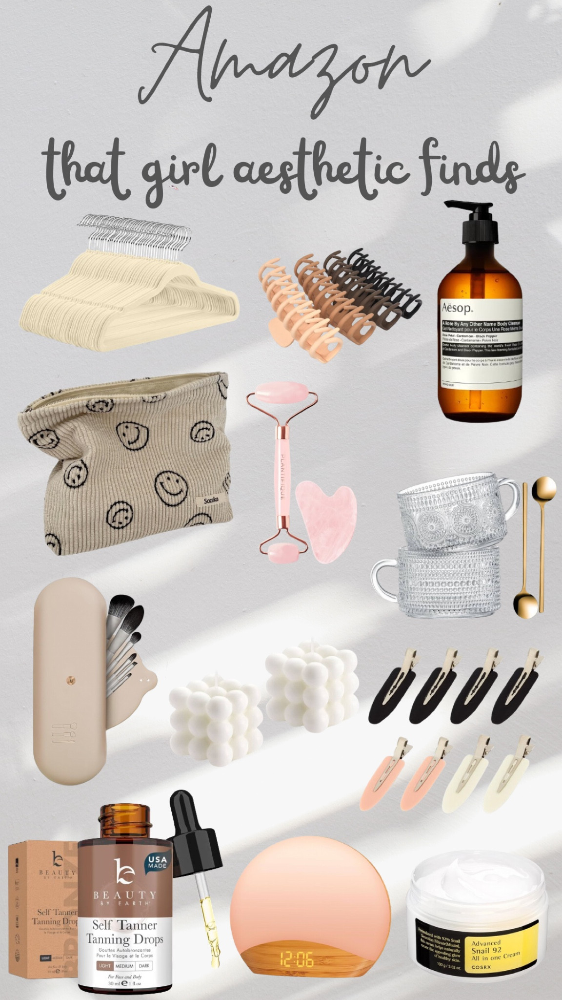 Amazon That Girl Aesthetic Finds

LTKbeauty / ltkfindsunder50 / ltkfindsunder100 / LTKhome / LTKsalealert / Amazon / Amazon finds / Amazon style / that girl / that girl finds / that girl aesthetic / aesthetic / aesthetic finds / beauty accessories / beauty / beauty tools / body care / aesop / makeup bag / toiletry bag / home / beauty accessories / Amazon sale alert / Amazon sale / sale / sale alert / skincare / sunrise clock 

#LTKGiftGuide #LTKStyleTip #LTKSeasonal