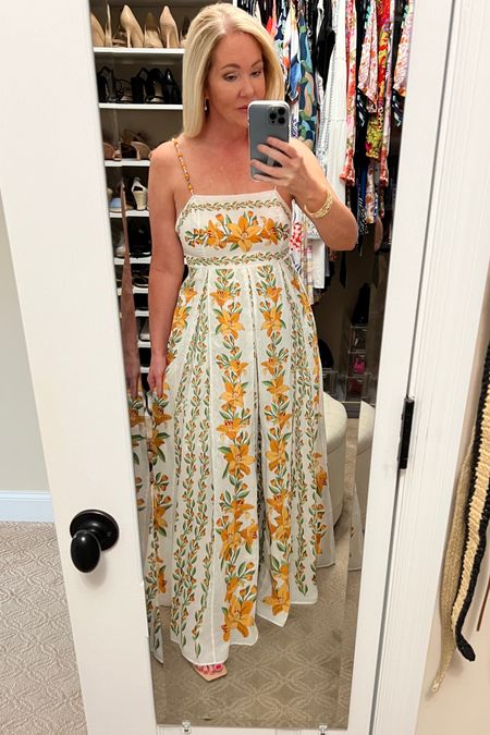 Beautiful summer special occasion dress. Perfect for an outdoor wedding guest dress. Wearing size small with a heel. 

#LTKOver40 #LTKStyleTip #LTKWedding