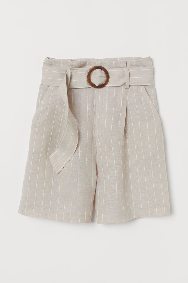 H & M - Lyocell-blend shorts - Beige | H&M (UK, MY, IN, SG, PH, TW, HK)