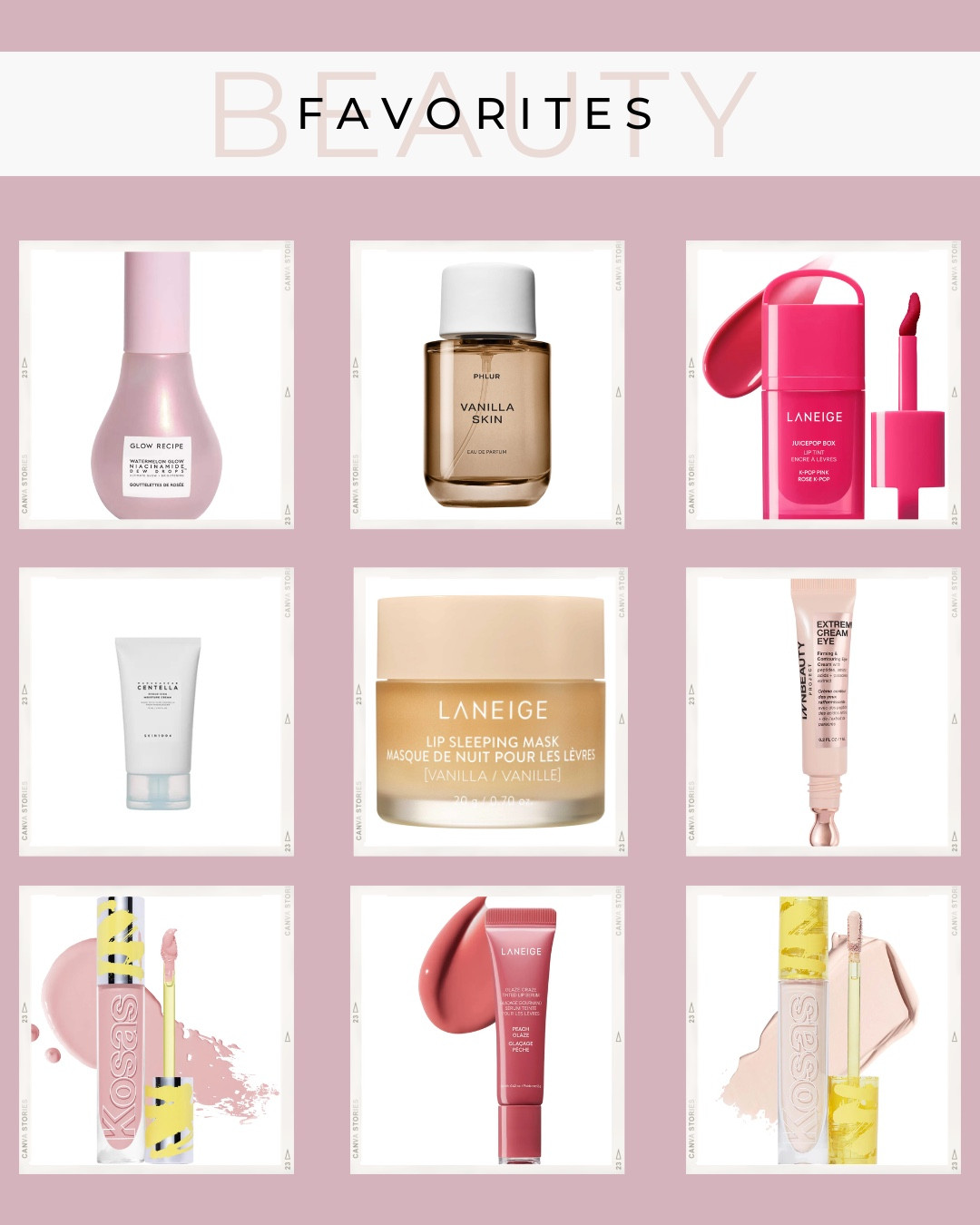 All my current beauty obsessions in one place. From Glow Recipe’s cult dew drops to Laneige lip care, Kosas glosses, and INNBEAUTY eye cream — these are the products that actually deliver.

#LTKselfcare #LTKOver40 #LTKBeauty