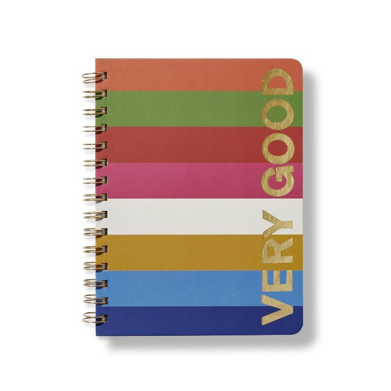 'Very Good' Striped Spiral Notebook with Foil - Tabitha Brown for Target | Target
